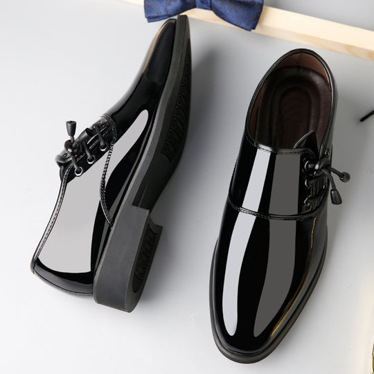 Trending Italian Patent Leather Shoes For Men Business Shoe Lace Up Oxfords Plus Size Male Wedding Party Shoes Men Black Leather