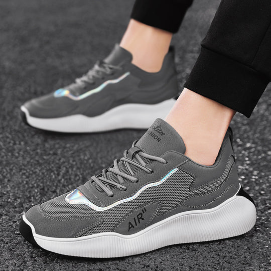 Round-toe Lace-up Low-top Single-shoe Mesh Sneakers