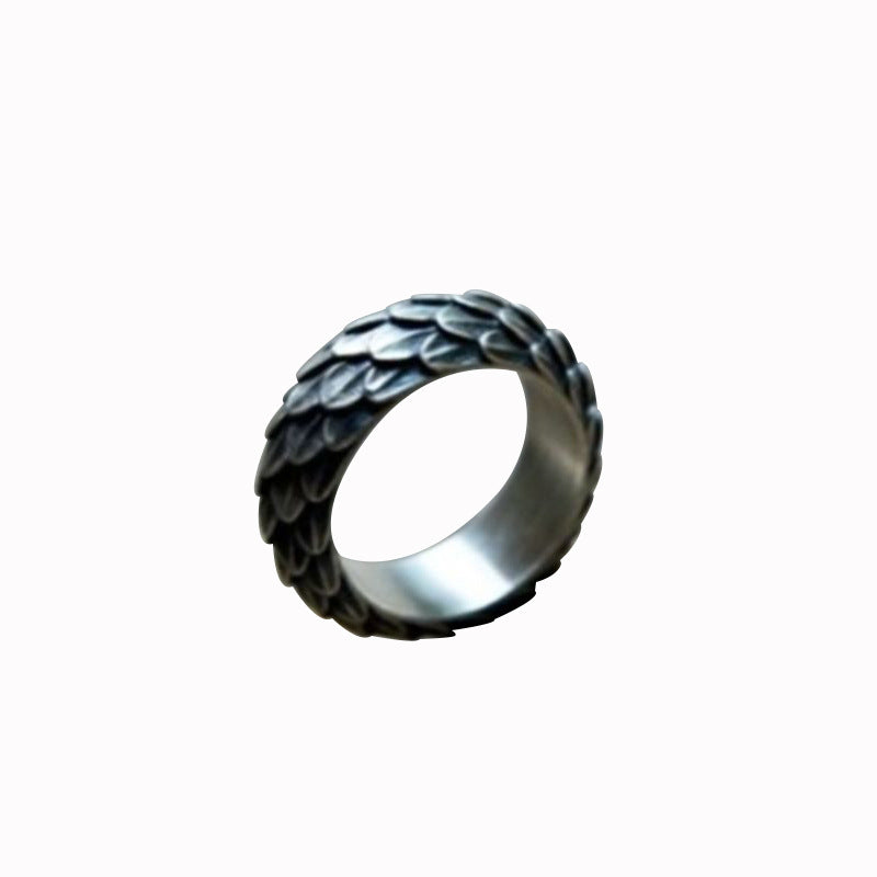 Retro Domineering Dragon Scale Ring Punk Tide Ring